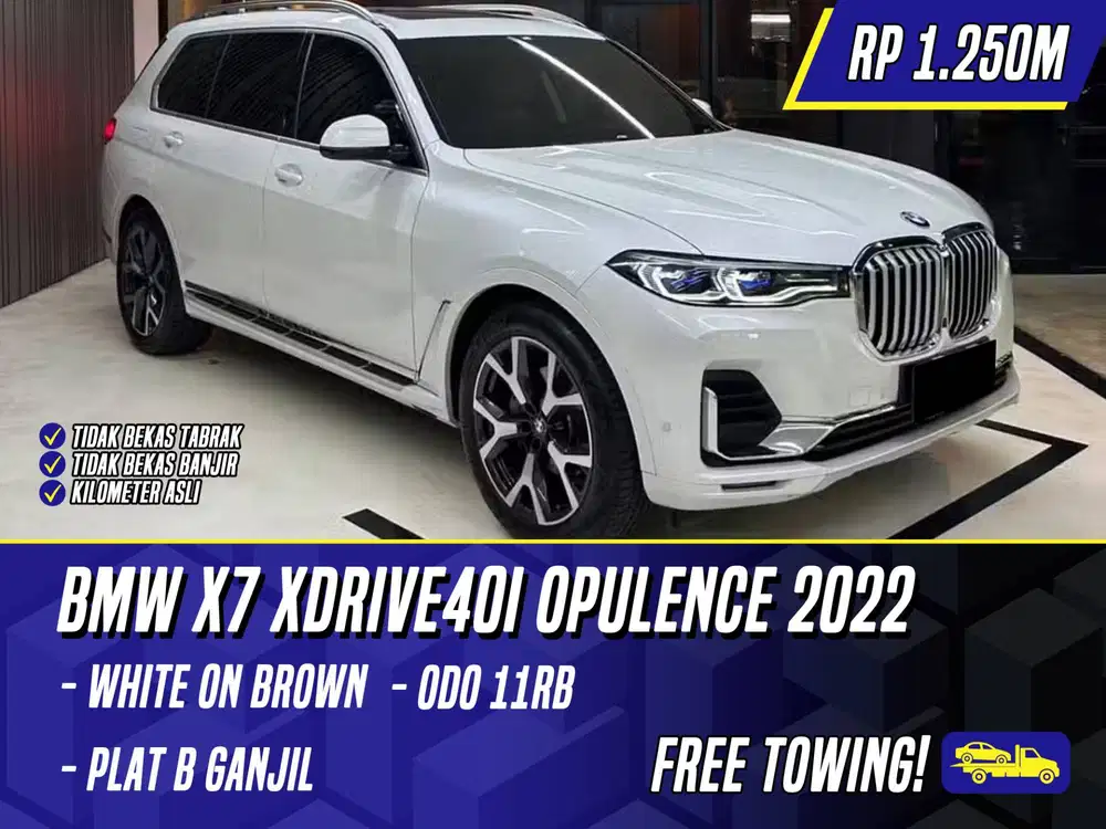 BMW X7 xDrive40i Opulence 2022 NIK 2021 White on Brown Putih X 7