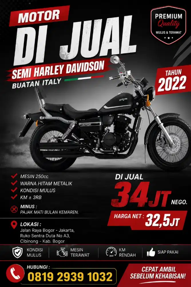 Jual Motor Benely 250cc Produk Italy