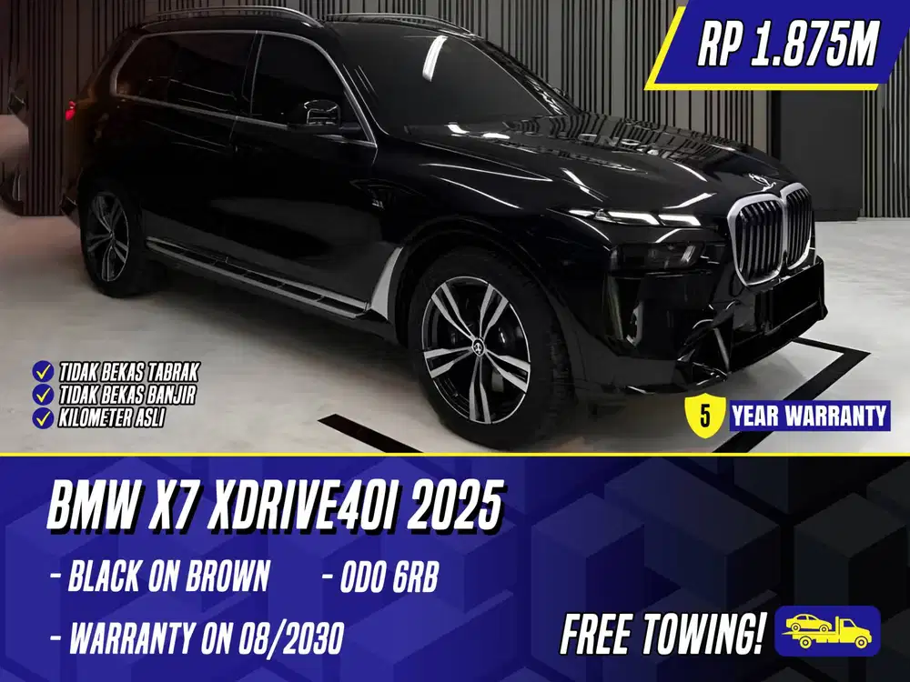 BMW X7 xDrive40i 2025 NIK 2024 Black on Brown Hitam X 7 xDrive