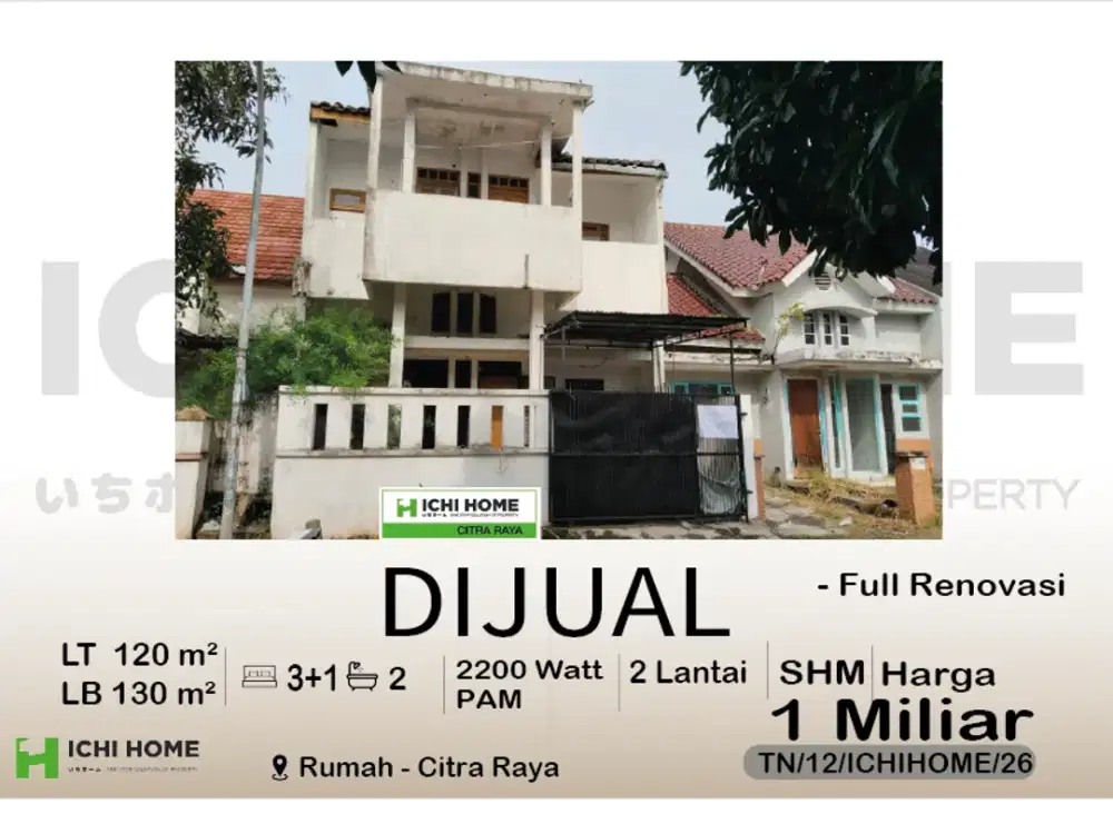 Rumah Cantik Idaman Full Renovasi Siap Huni Cocok Keluarga Besar di Citra Raya Tangerang