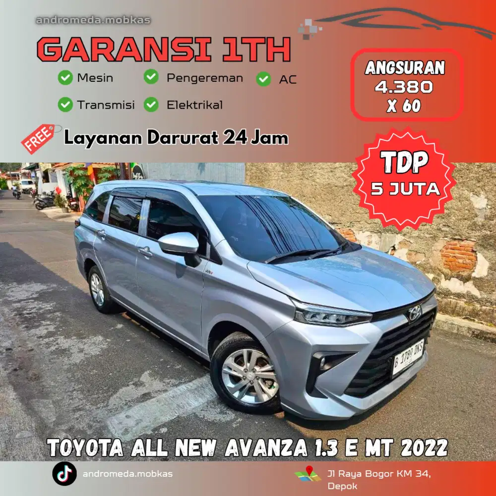 TDP TERMURAH 5 JT TOYOTA ALL NEW AVANZA 1.3 E MANUAL 2022 ISTIMEWA