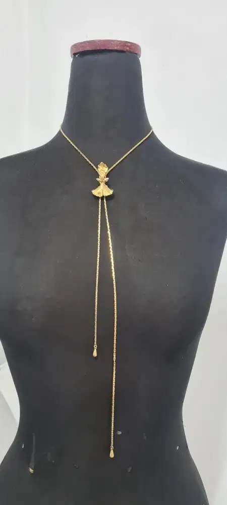 Kalung panjang serut premium, kalung serut korea, import