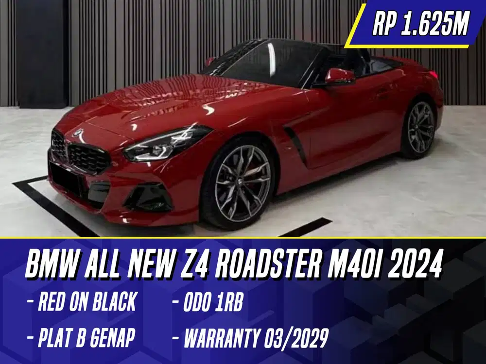 BMW All New Z4 Roadster M40i 2024 Red on Black Merah 3.0 Cabriolet M40