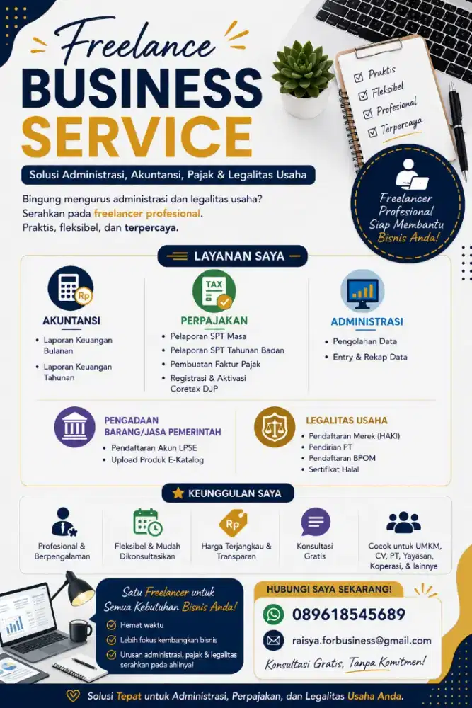 Jasa Freelance untuk UMKM,CV,PT dll
