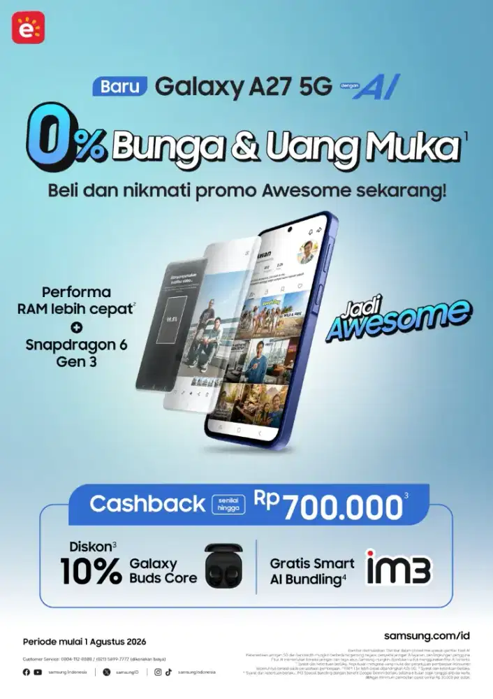 GALAXY A27 PROMO CASHBACK UP TO 650K