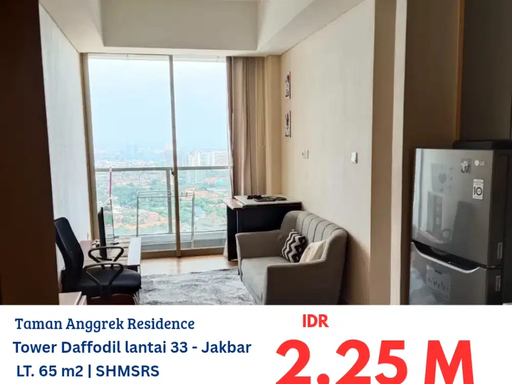 HFN0346 Apartemen Taman Anggrek Residences tower Daffodil 3BR lantai 33 Furnish Jakarta Barat
