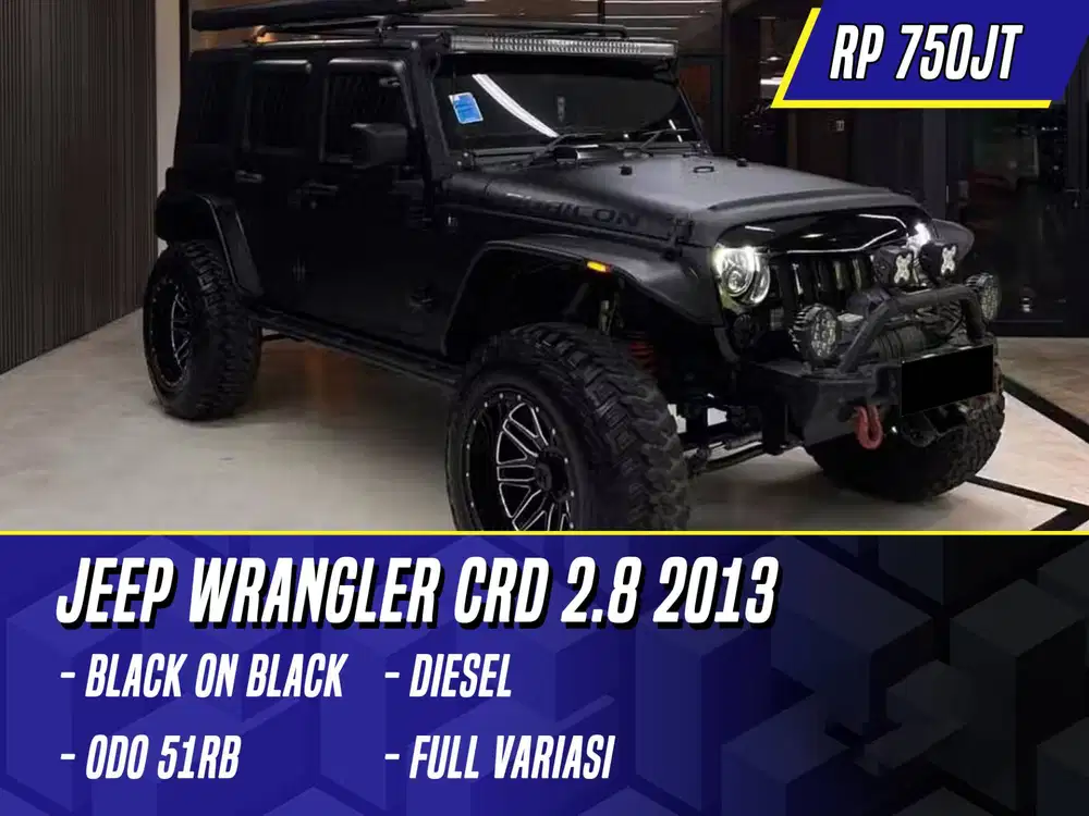 Jeep Wrangler CRD 2.8 Diesel 2013 4 Door Black Hitam D
