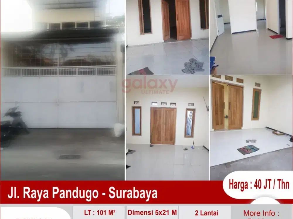 Ruko 2 Lantai Di Jalan Raya Pandugo Surabaya