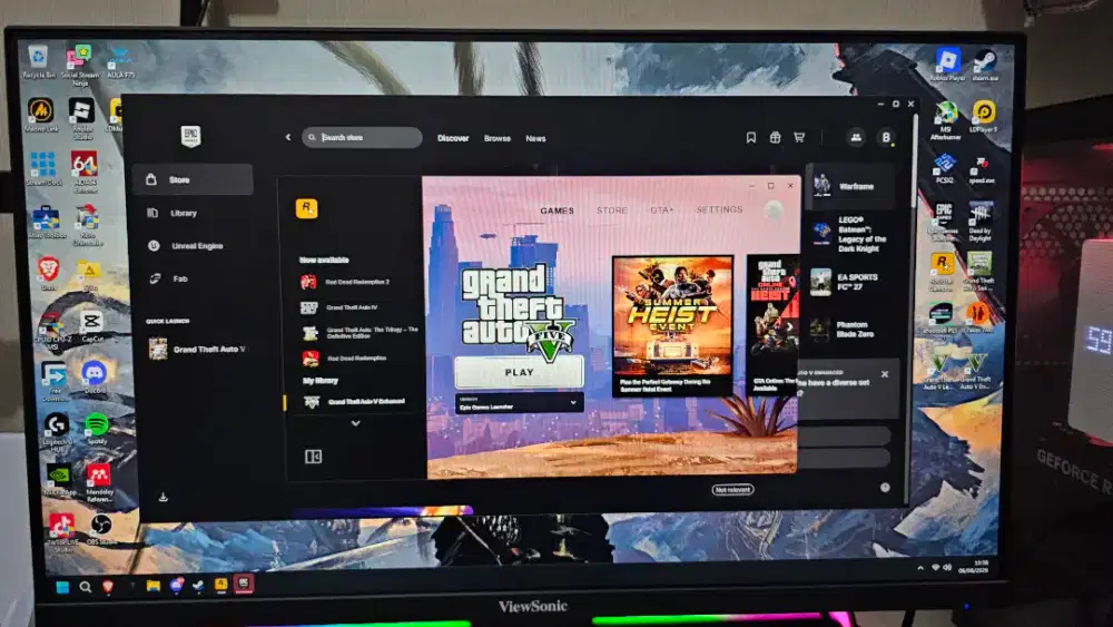 Viewsonic 24 inch Full HD Monitor VA24G1-H 144Hz Fast 1ms ResponseTime