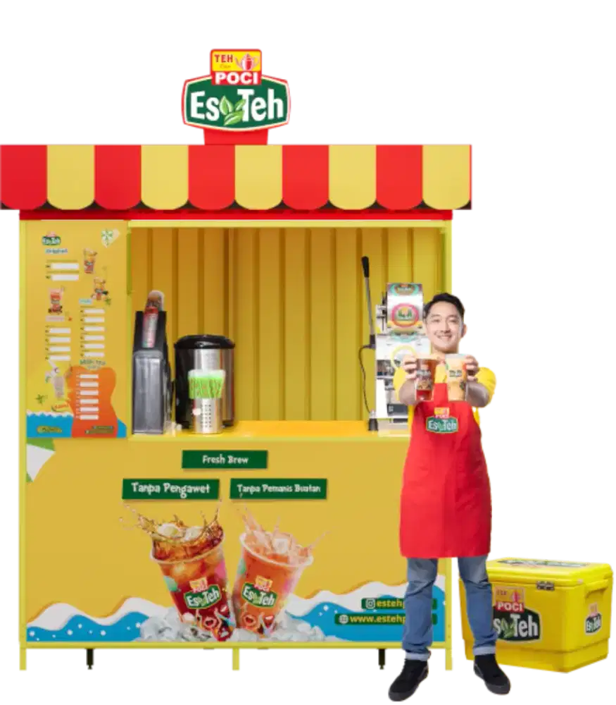 Penjual stan teh poci