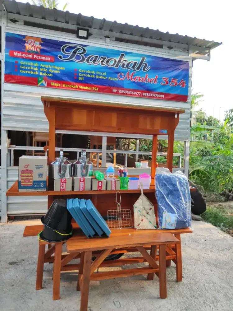Gerobak Angkringan Bakso Mie Ayam PeceL Bubur Sate Martabak Ronde dlL