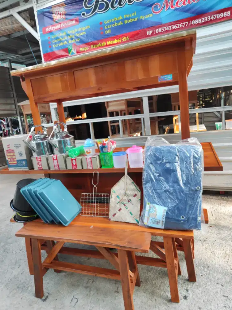 Gerobak Angkringan Bakso Mie Ayam PeceL Bubur Sate Martabak Ronde dlL
