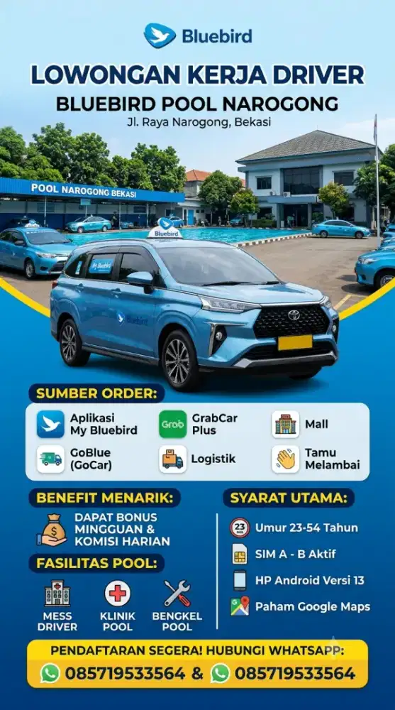 lowongan pekerjaan driver bluebird