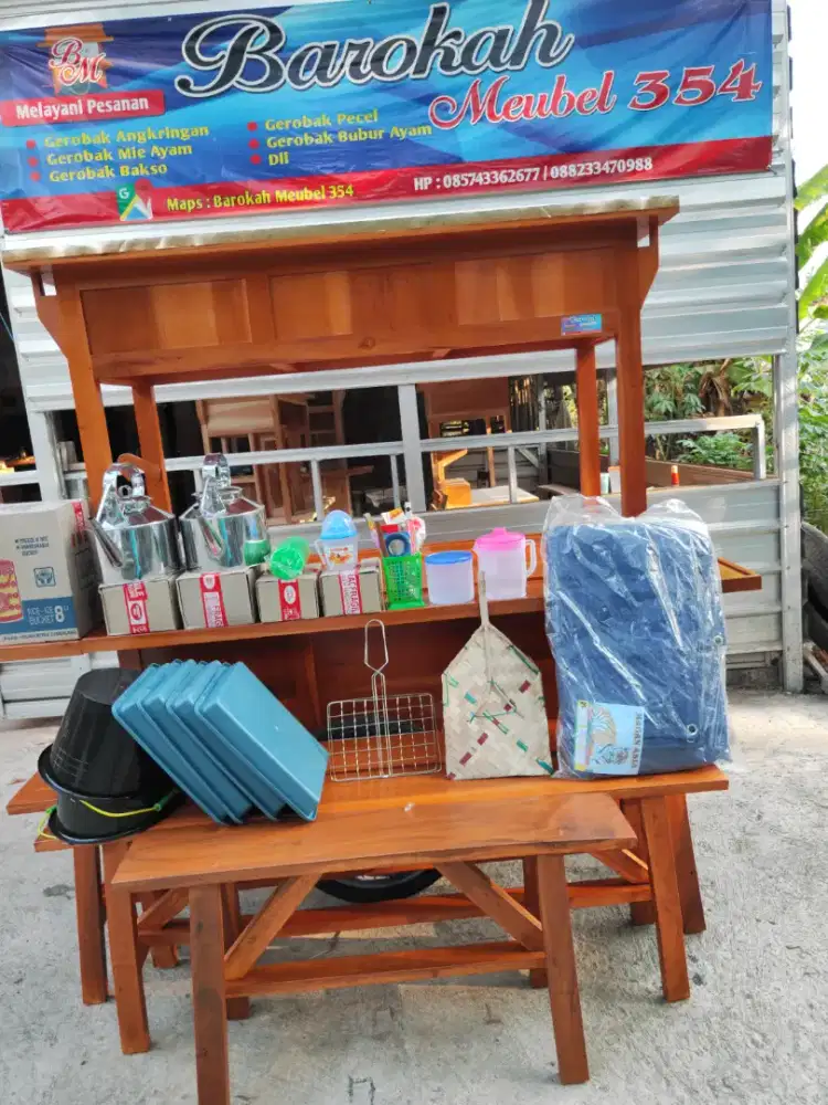 Gerobak Angkringan Bakso Mie Ayam PeceL Bubur Sate Martabak Ronde dlL
