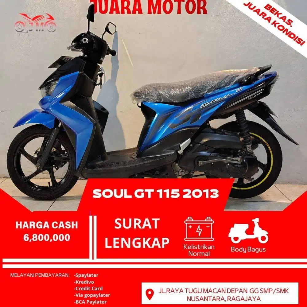 SOUL GT 115 THN 2013 SURAT LENGKAP MESIN HALUS UNIT SIAP PAKAI