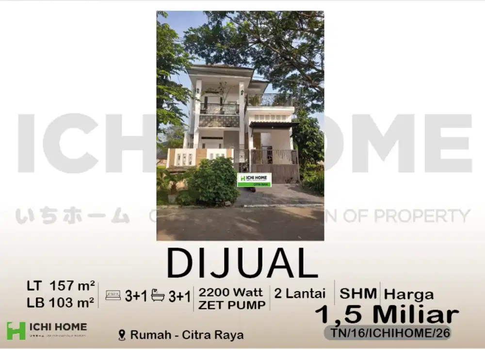 Rumah Cantik Idaman SHm Terbaik di Citra Raya Tangerang
