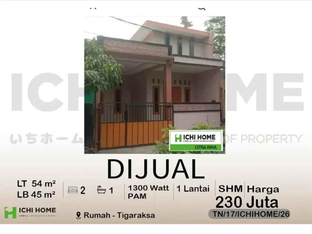 Rumah Cantik Terbaik SHM Siap Huni di Tigaraksa Tangerang