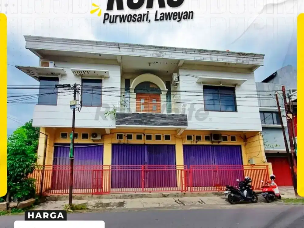 Ruko 2 Lantai Muka Super Lebar 14m Strategis Tengah Kota Solo di Badran Purwosari Laweyan Surakarta