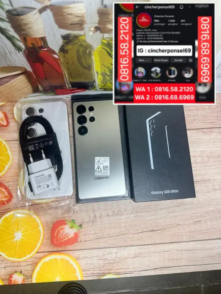 Jual hp likenew SAMSUNG S25 ULTRA ram 12gb istimewa fre adaptor n case