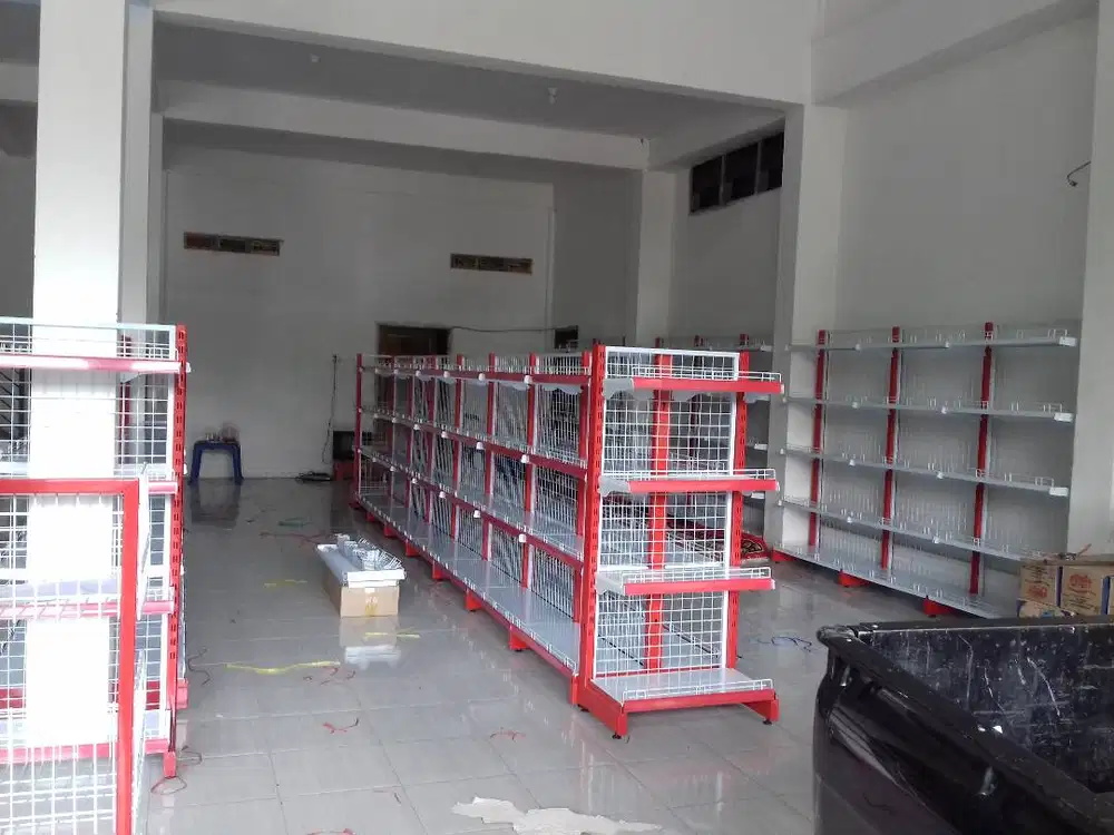 RAK GONDOLA DOUBLE STANDART T. 150 CM HARGA TERJANGKAU BEBAS CUSTOM