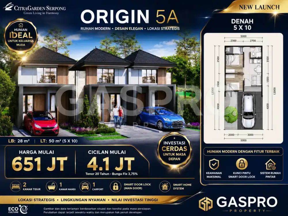 Termurah 1 Lantai! Cluster Elaia Origin Citragarden Serpong 650Jtan Aja