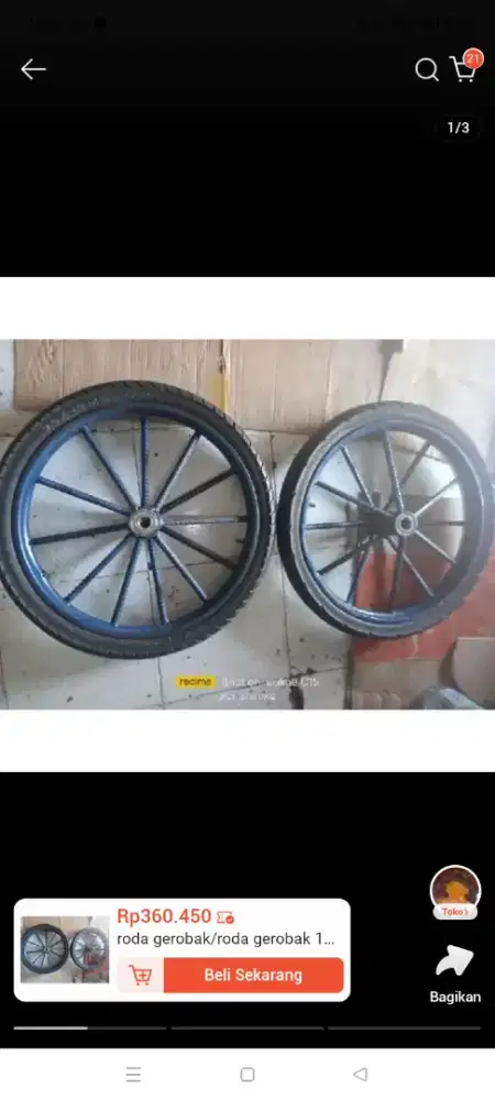 Roda gerobak jari behel ring 17