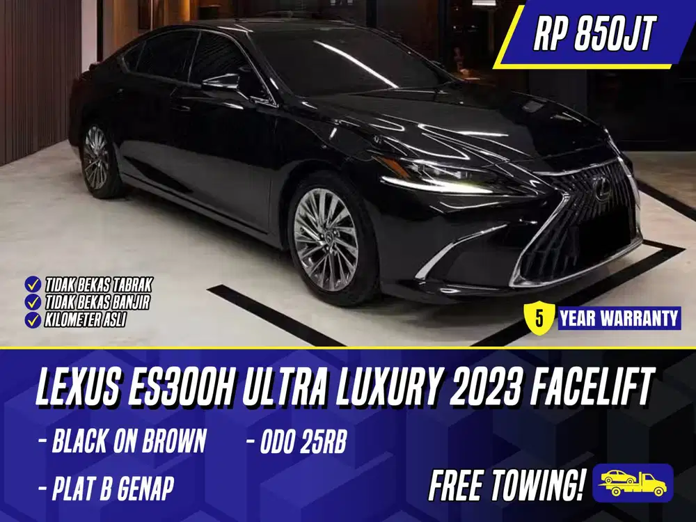 Lexus ES300h Hybrid Ultra Luxury 2023 Facelift Black Brown Hitam ES300
