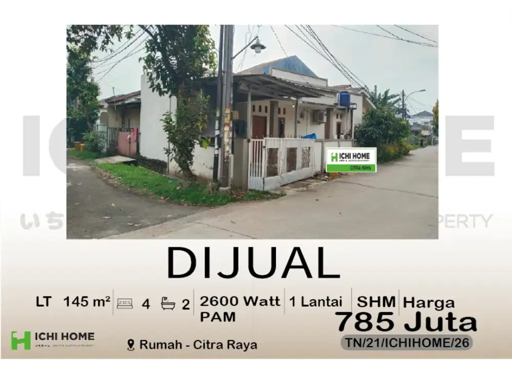 Rumah Hook Siap Huni Sudah SHM Cocok Untuk Keluarga Besar di Citra Raya Tangerang