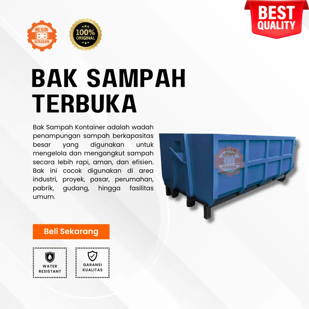KONTAINER BAK SAMPAH TERBUKA - BARU - TERMURAH