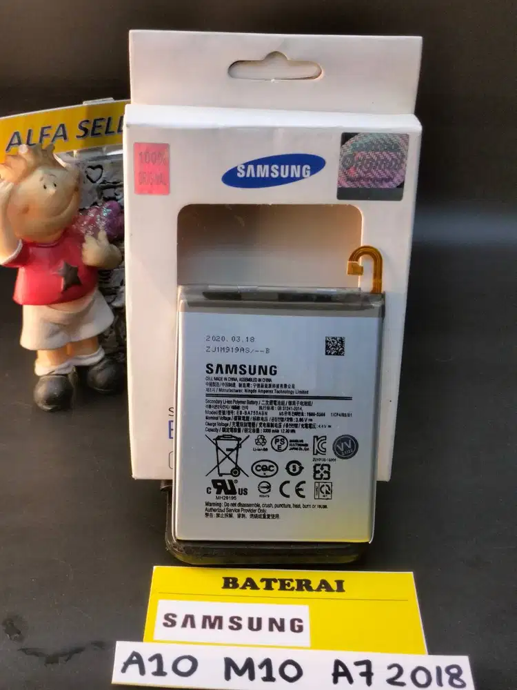 Baterai SAMSUNG A7 2018 /A750/A10/A105/M10/M105 EB-BA750ABU