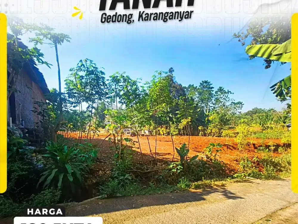 Tanah Kaveling Siap Bangun Murah 180 Juta di Gedong Karanganyar