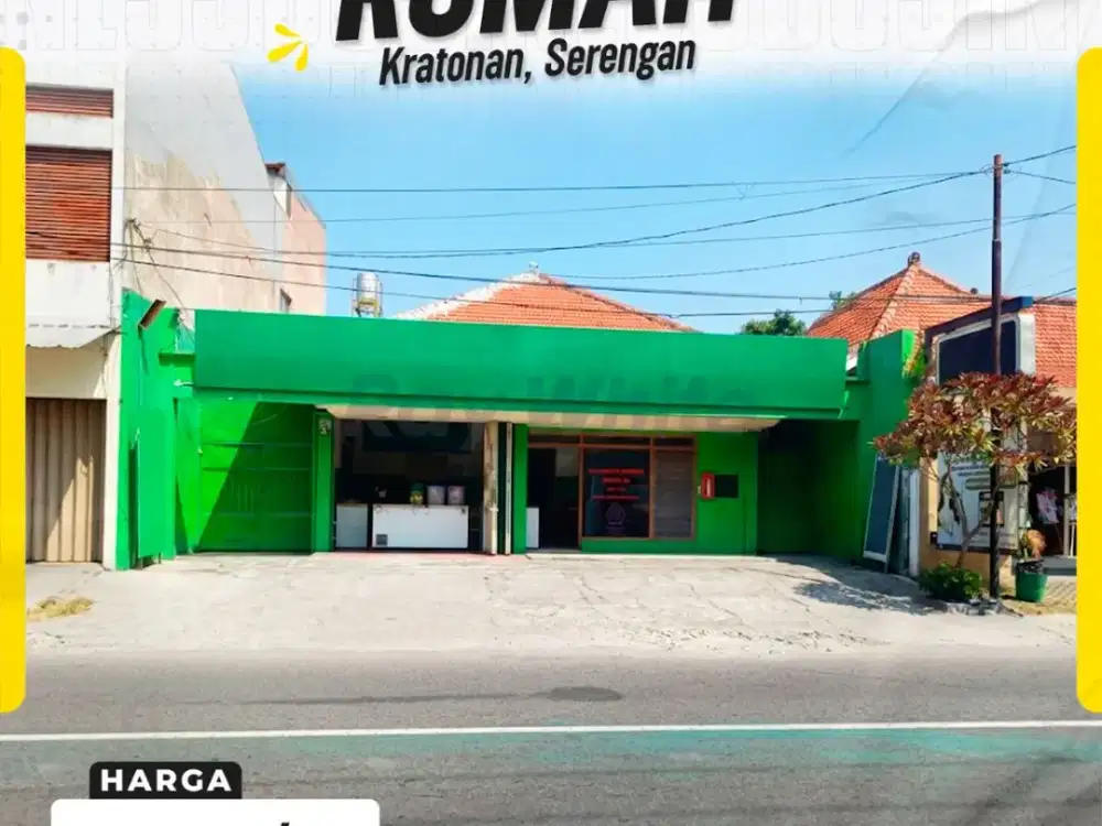Sewa Rumah / Tempat Usaha Strategis Muka Luas Pinggir Jalan Utama M Yamin Kratonan Serengan Solo