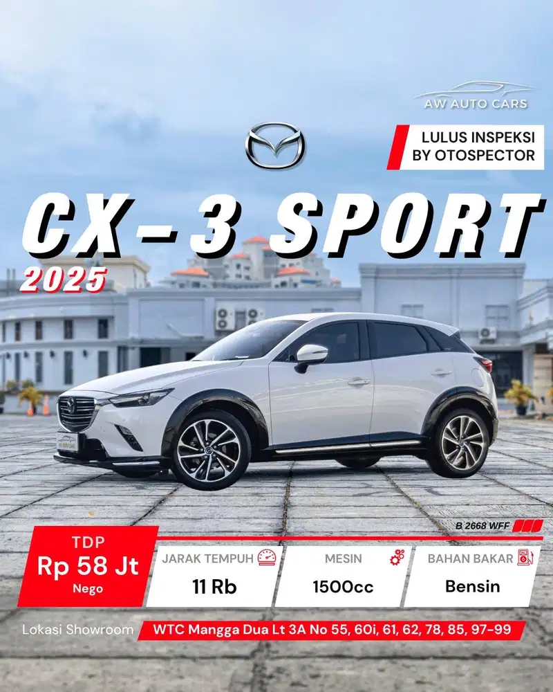 Mazda CX-3 1.5 Sport NIK 2025 Low KM CX3 Pro 2024 Kuro 2023