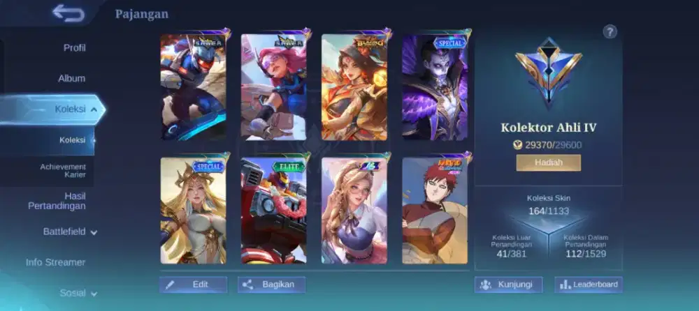 Jual akun Mobile legends