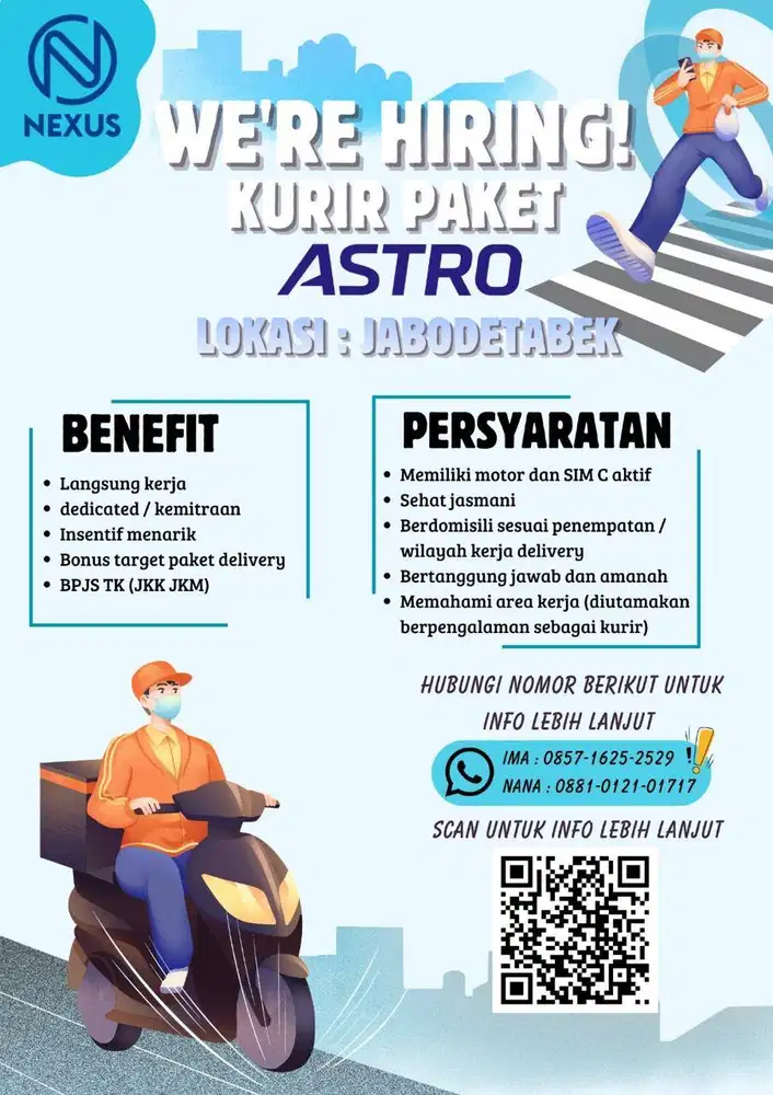 LOKER KURIR MOTOR ASTRO TANGERANG
