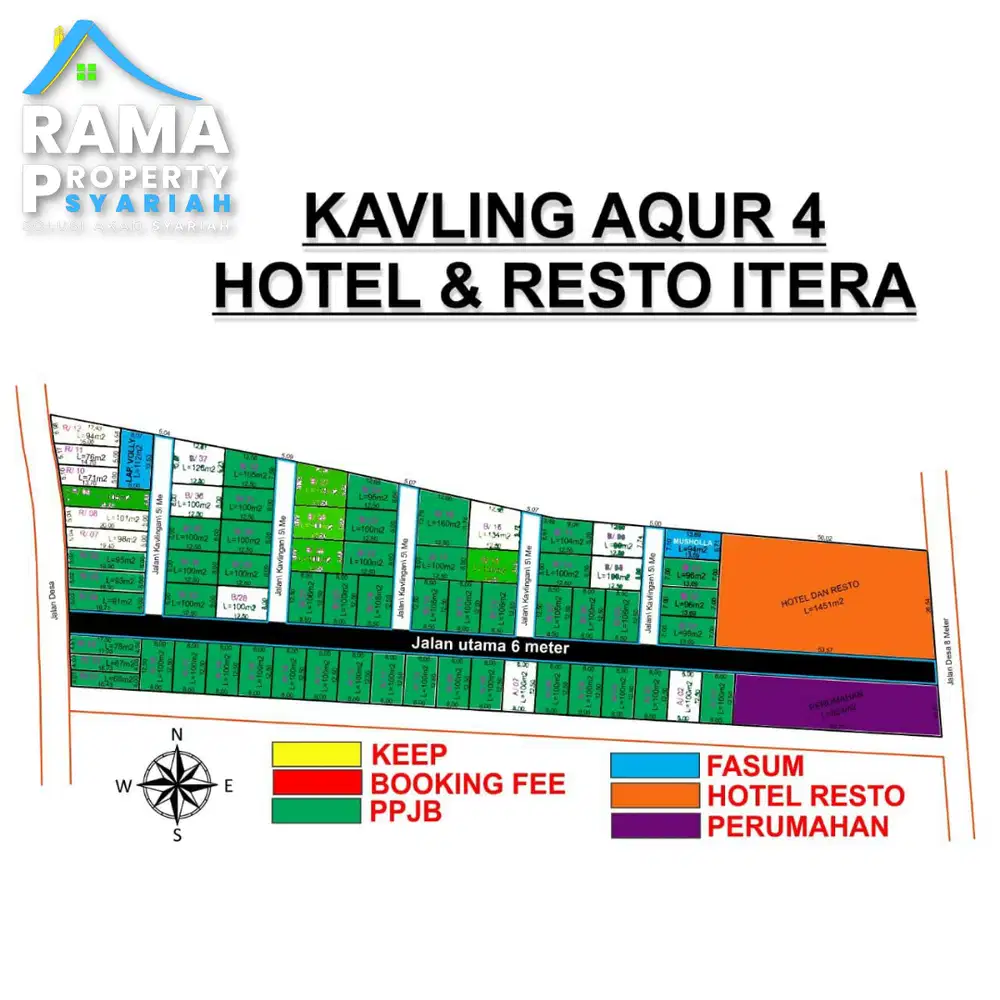 TANAH KAVLING RUKO ITERA DEKAT DISAMPING RENCANA HOTEL DAN JALUR DUA