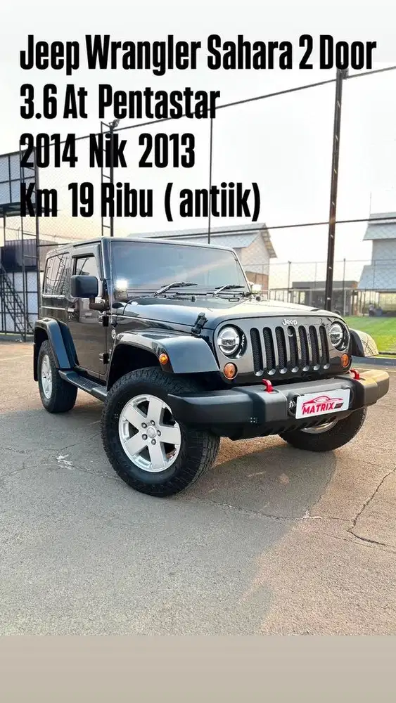 Jeep Wrangler 2Door Sahara 3.6 At 2014 Nik13 Black on black Siap pakai