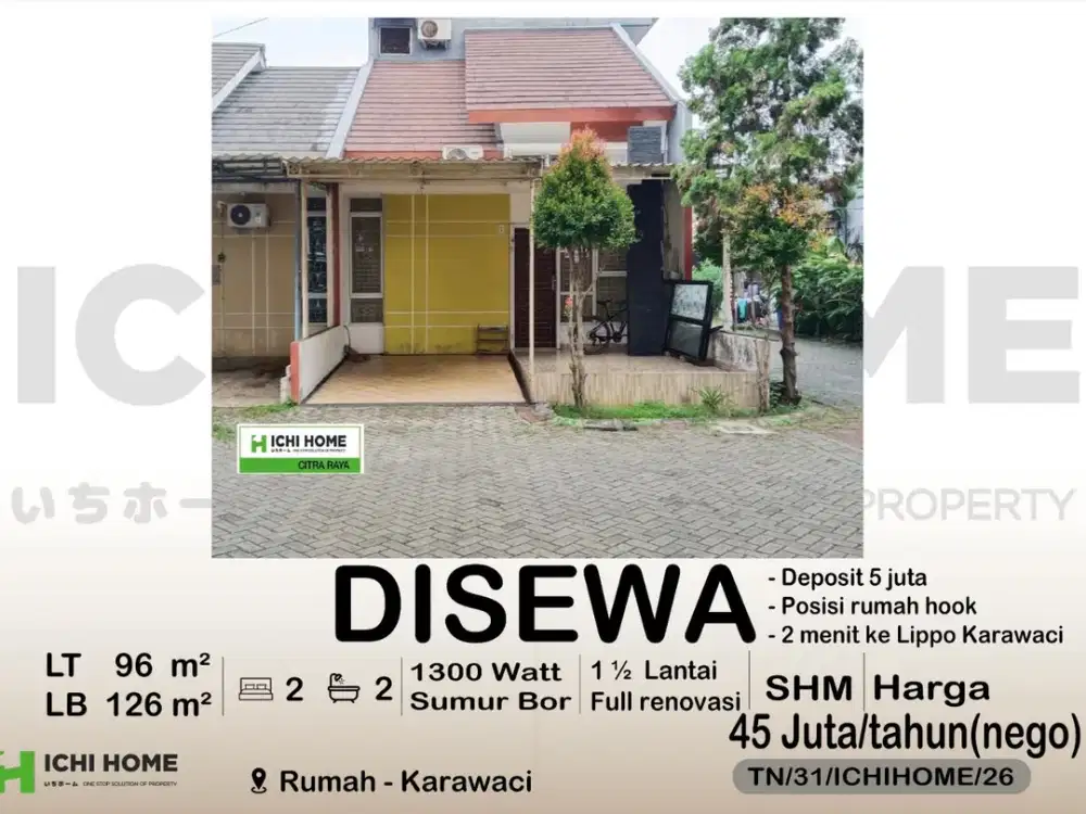Rumah Nyaman Siap Huni Posisi Hook Lokasi Super Strategis Dekat Dengan Lippo Karawaci Tangerang