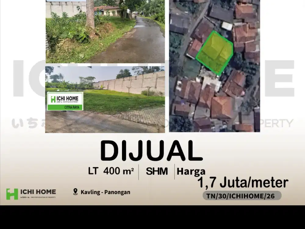 Tanah Siap Bangun Super Strategis Sudah SHM di Panongan Tangerang