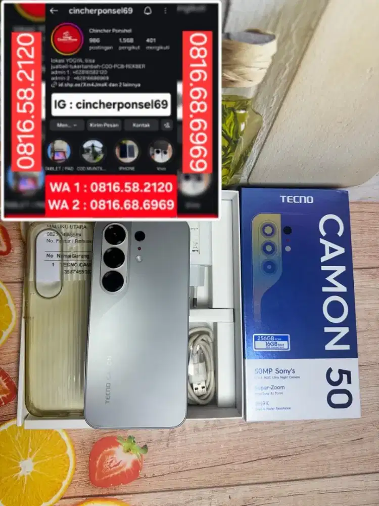 JUAL hp TECNO CAMON 50 ram 8/256 istimewa grns april 2027 bh 100%