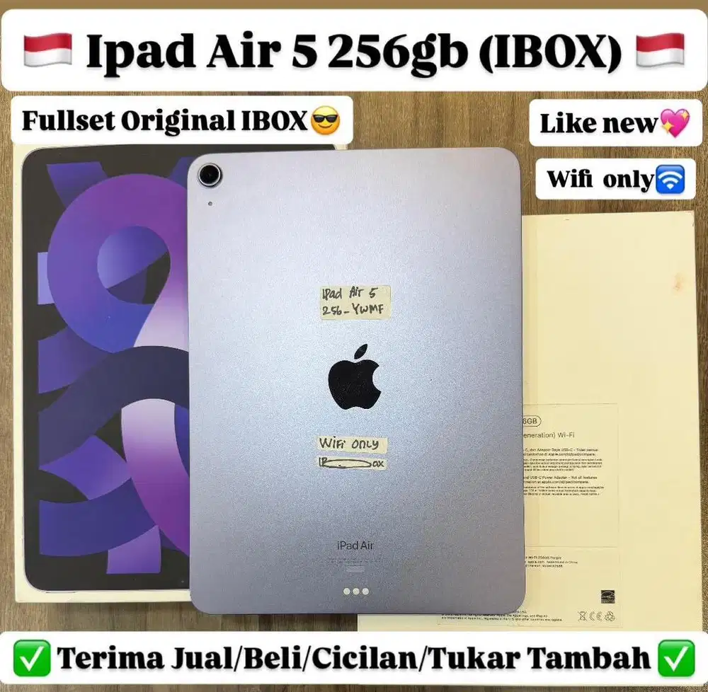 Ipad Air 5 M1 256 Gb Purple ibox bisa cicilan Tanpa Dp