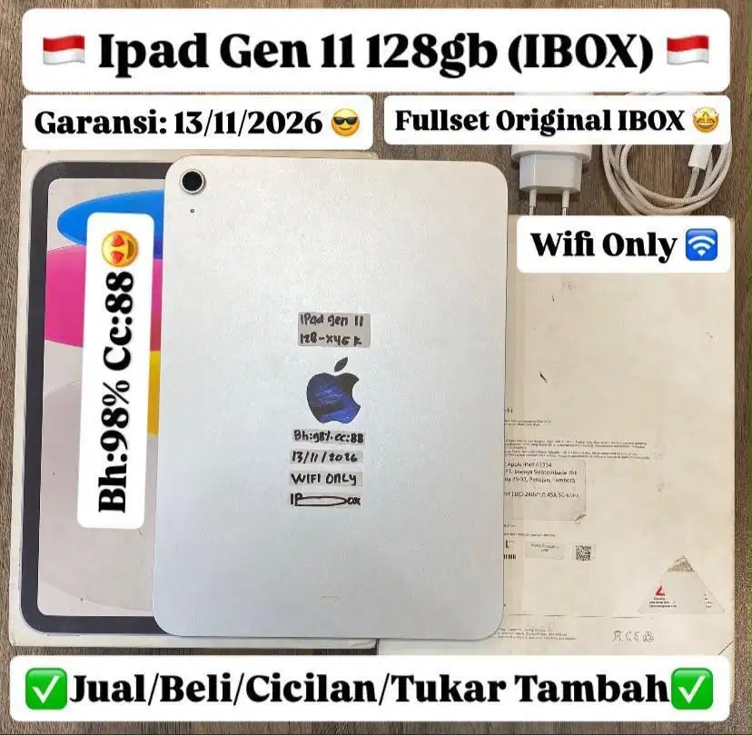 Ipad Gen 11 128 Gb Silver Ibox Bisa cicilan Tanpa Dp