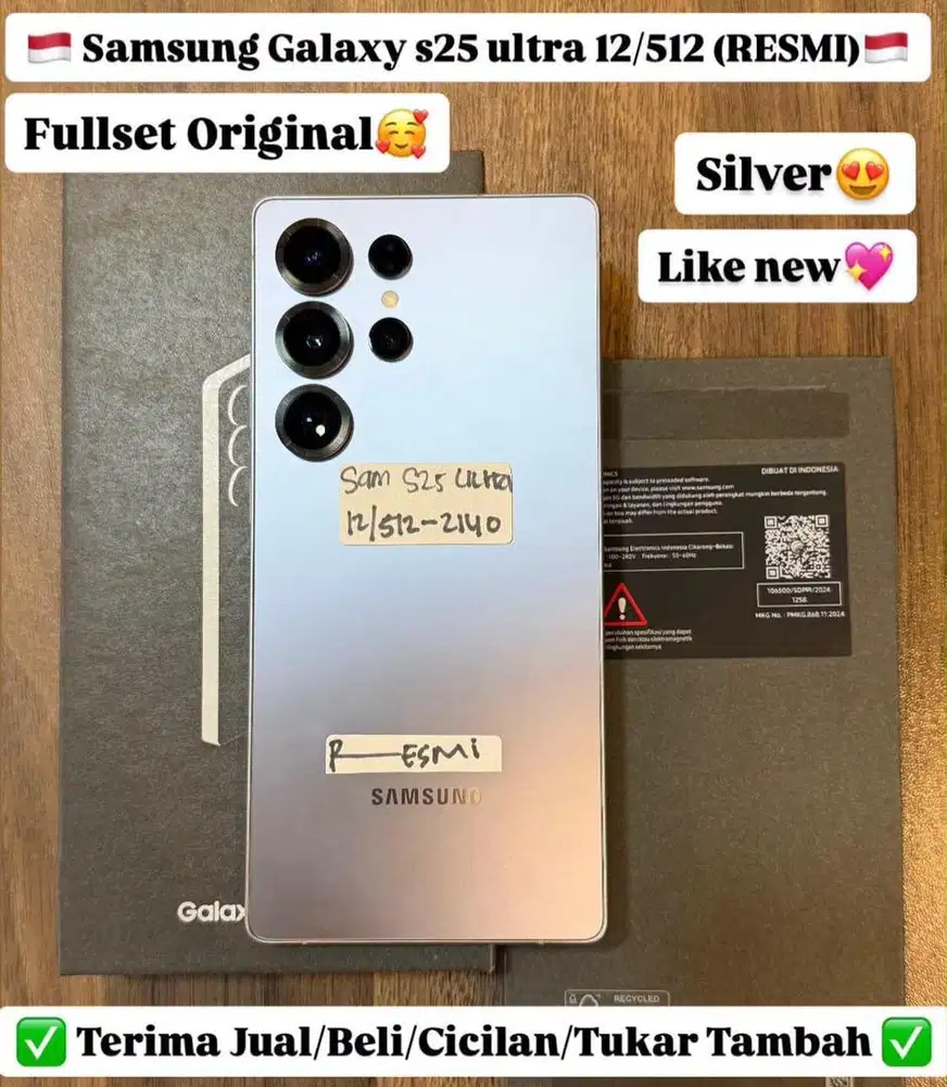 Samsung S25 Ultra 12/512 Gb Silverblue Bisa cicilan tanpa dp