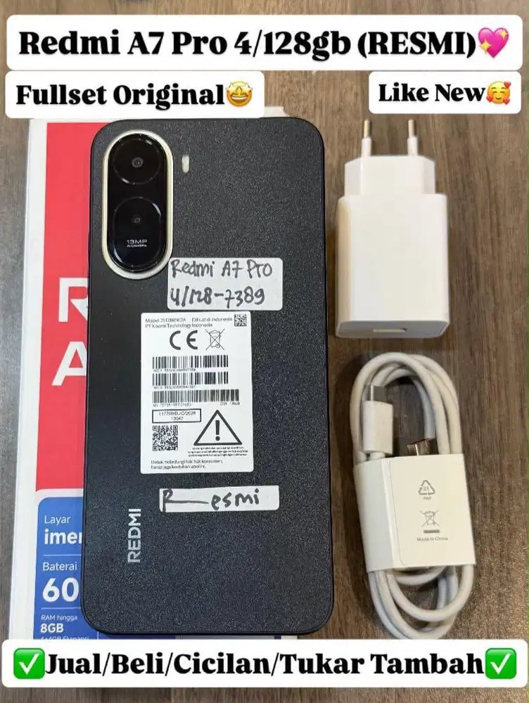 Xiaomi Redmi A7 Pro 4/128 Gb Black Resmi Bisa cicilan tanpa Dp