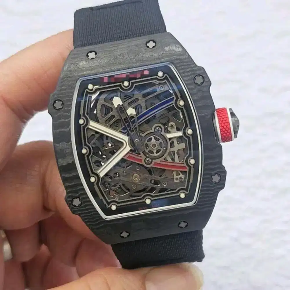 JAM TANGAN RM RM67-02 MOVEMENT CRMA7 SUPER THIN BLACK CARBON TO TIER 5