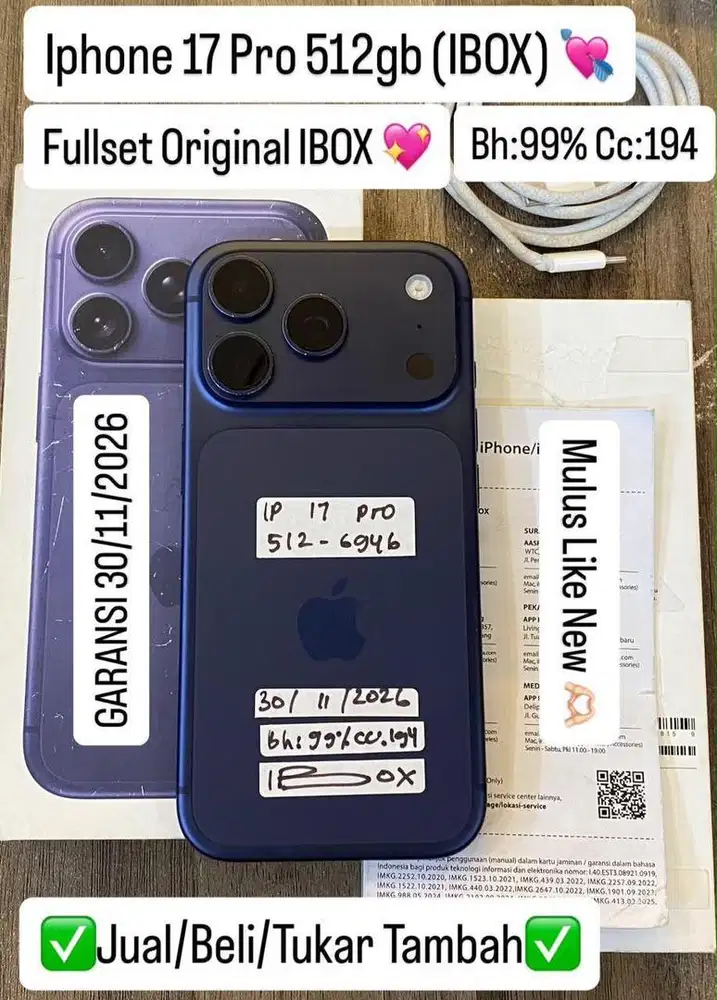 Iphone 17 Pro 512 Gb Deep blue ibox bisa cicilan tanpa dp