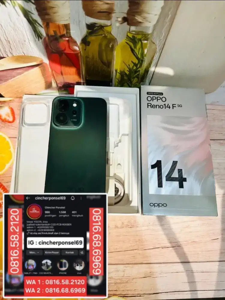 Jual hp LIKENEW oppo reno 14f 5g 8/256 istimewa grns resmi on 08 2026