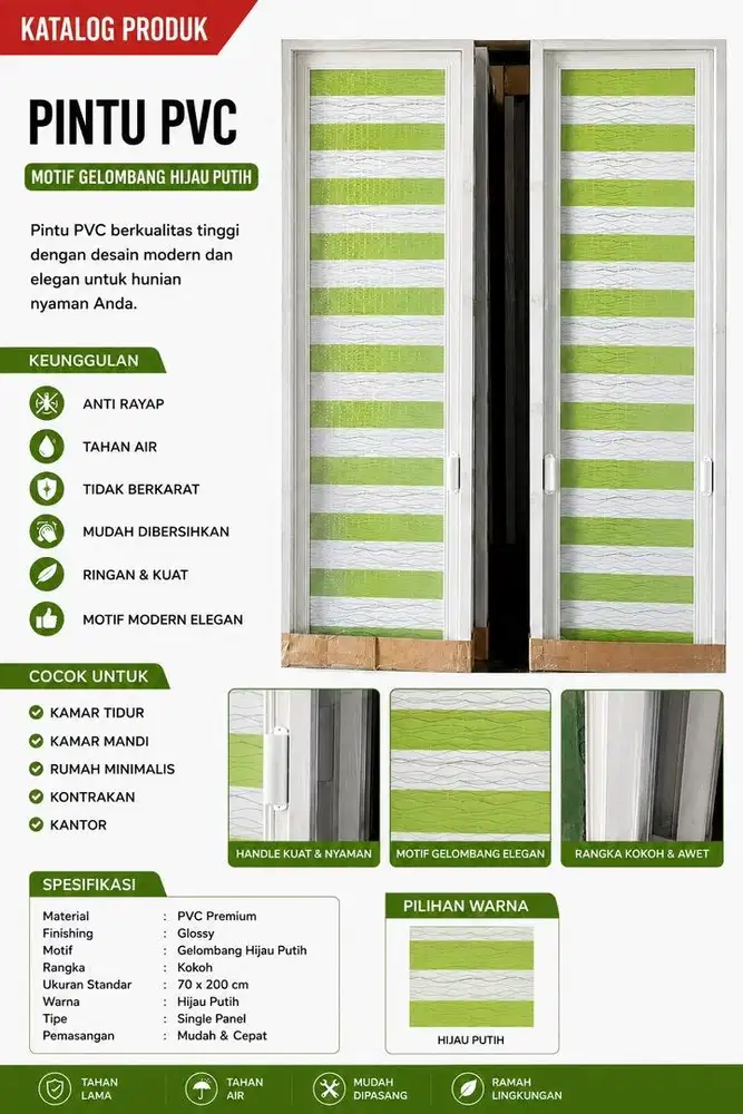 Pintu pvc kamar mandi