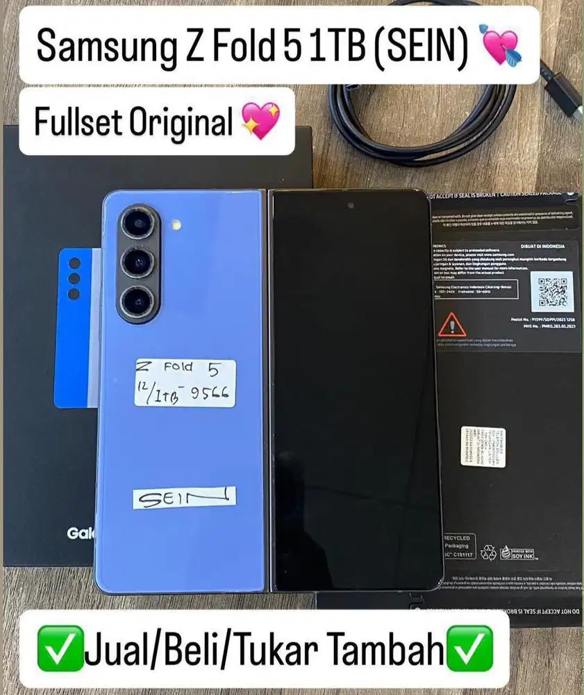 Samsung Zfold 5 12/1 Tb Blue Resmi bisa cicilan tanpa dp
