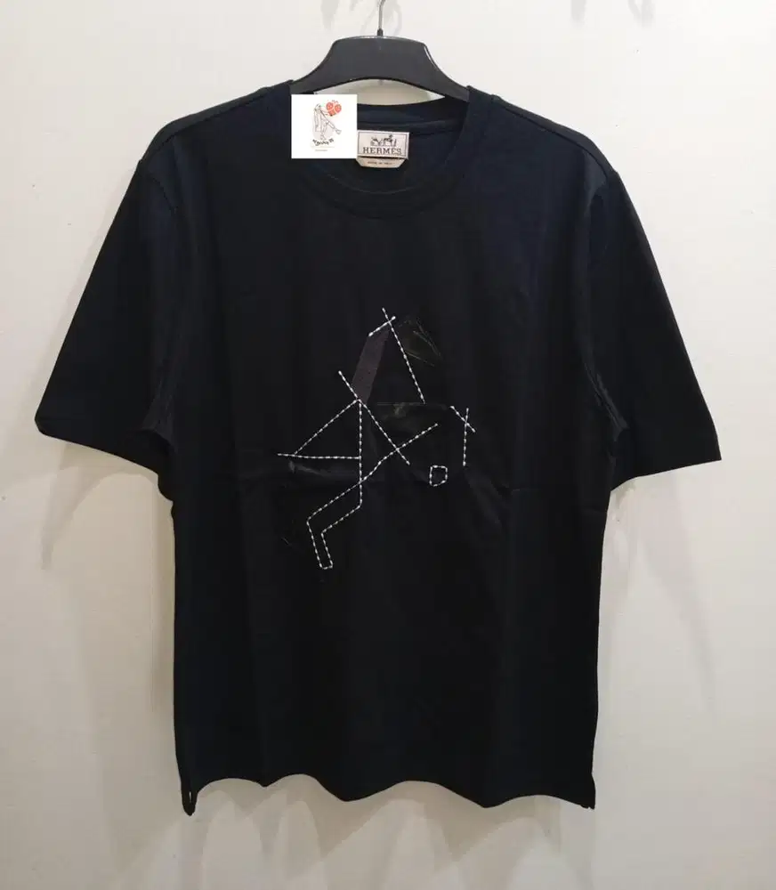 HERMES KAOS HITAM BORDIR